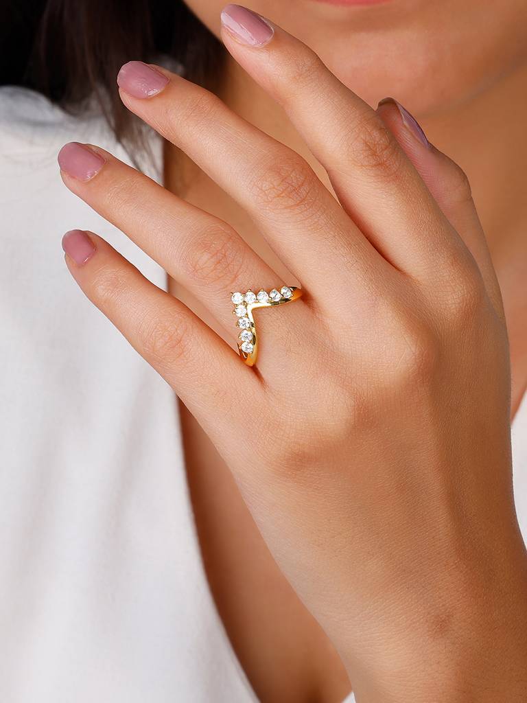 Giva 925 Sterling Silver Golden Echoing Melody Ring