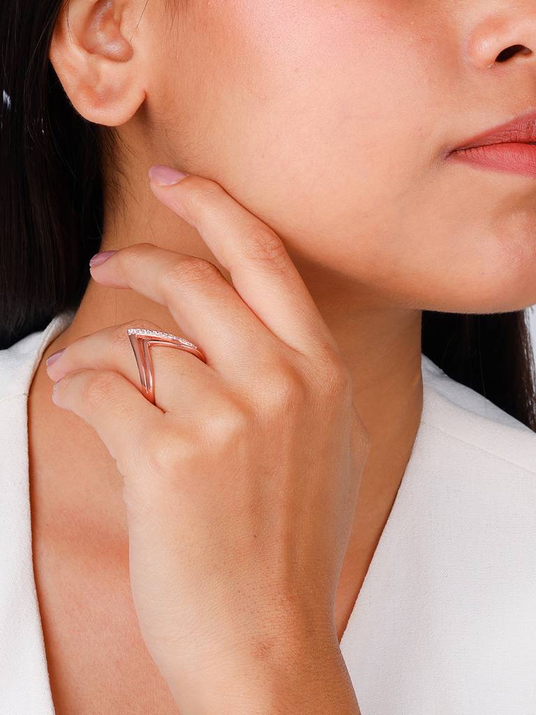 Giva 925 Sterling Silver Rose Gold Blissful Beauty Ring