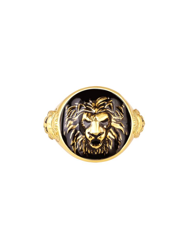 Giva 925 Sterling Silver Golden Roar Of Tiger Mens Ring