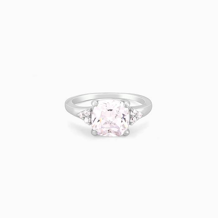 Giva 925 Sterling Silver Eccentric Square Ring,Fixed Size, Indian - 12|Gift For Valentine  : R01242