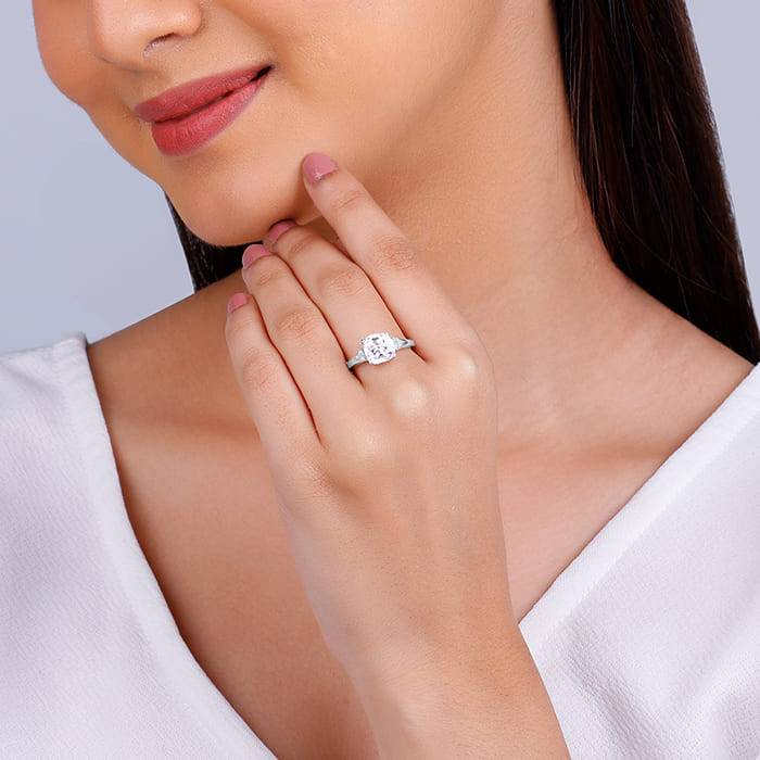 Giva 925 Sterling Silver Eccentric Square Ring,Fixed Size, Indian - 12|Gift For Valentine  : R01242