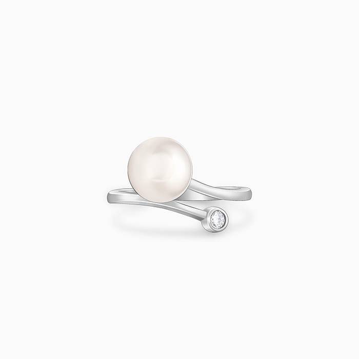 Giva 925 Sterling Silver Pearl Epoch Ring,Adjustable | Gifts For Women And Girls | With Ce : R01244