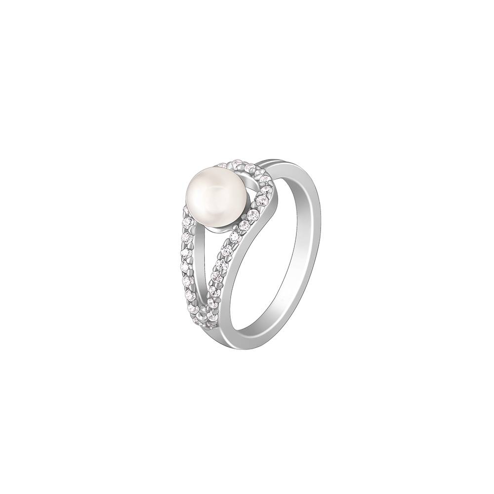 Giva 925 Sterling Silver Loop Of Pearl Ring ,Fixed Size,Indian - 12, Us - 6 : R01246