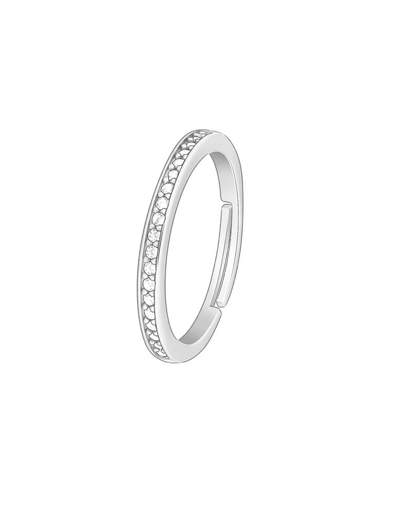 Giva 925 Silver Zircon Channel Of Love Ring Adjustable : R01253