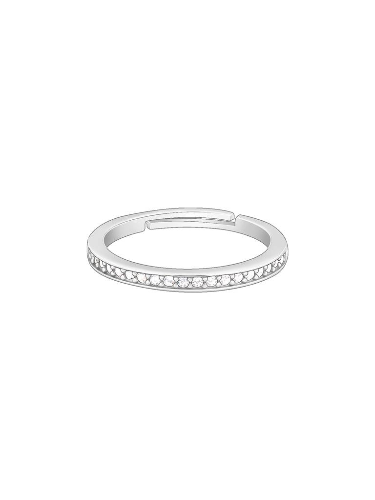 Giva 925 Silver Zircon Channel Of Love Ring Adjustable : R01253