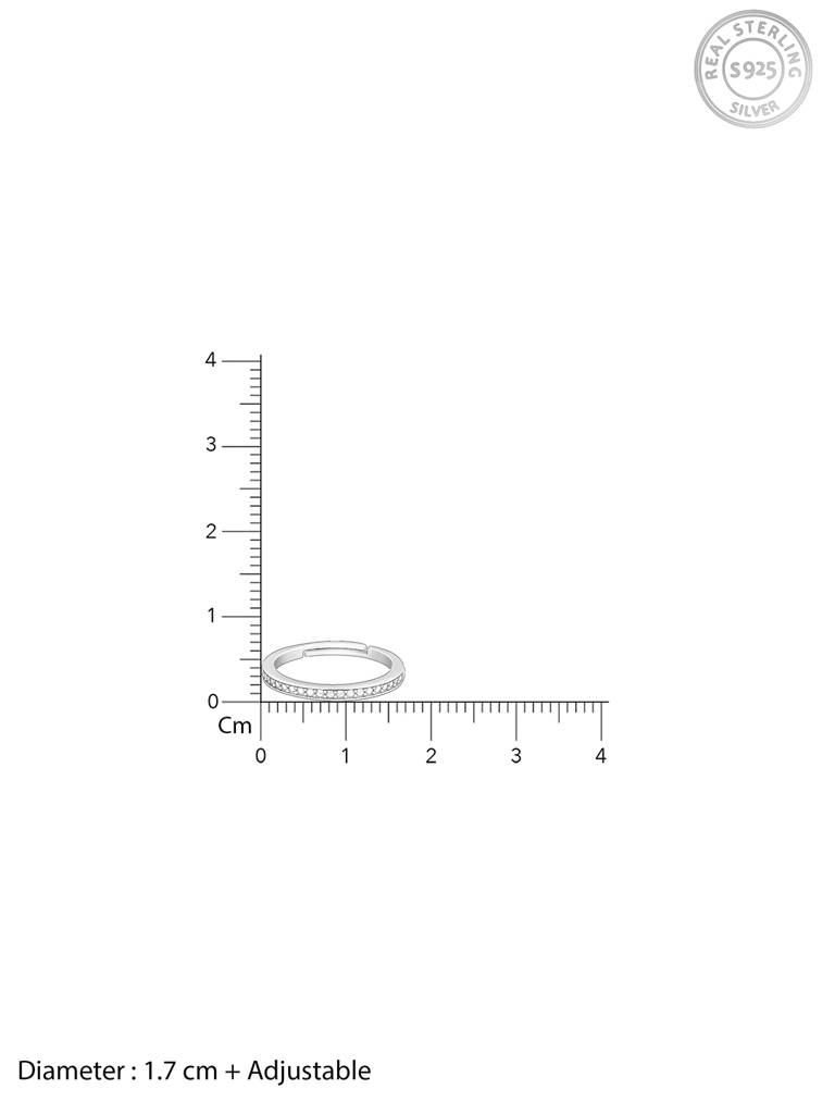 Giva 925 Silver Zircon Channel Of Love Ring Adjustable : R01253