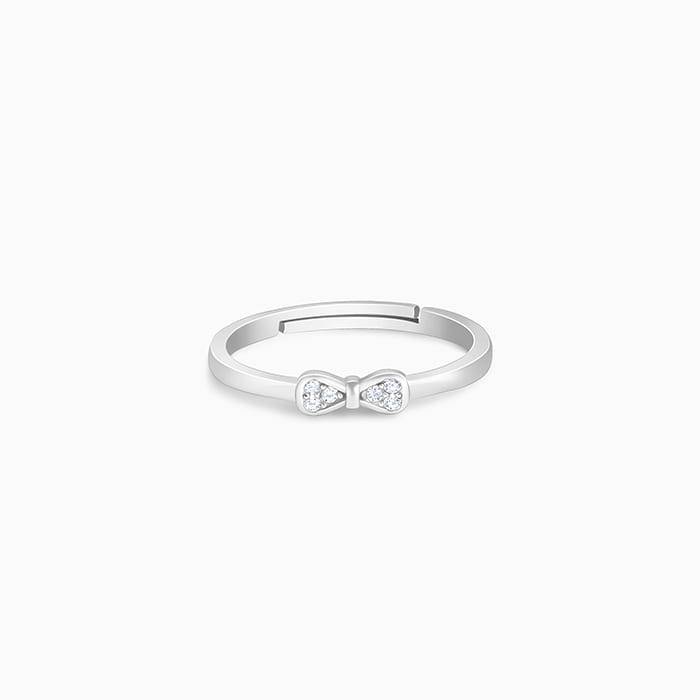 Giva 925 Sterling Silver Zircon Bow Beauty Ring, Adjustable | Gifts For Women And Girls |  : R01259