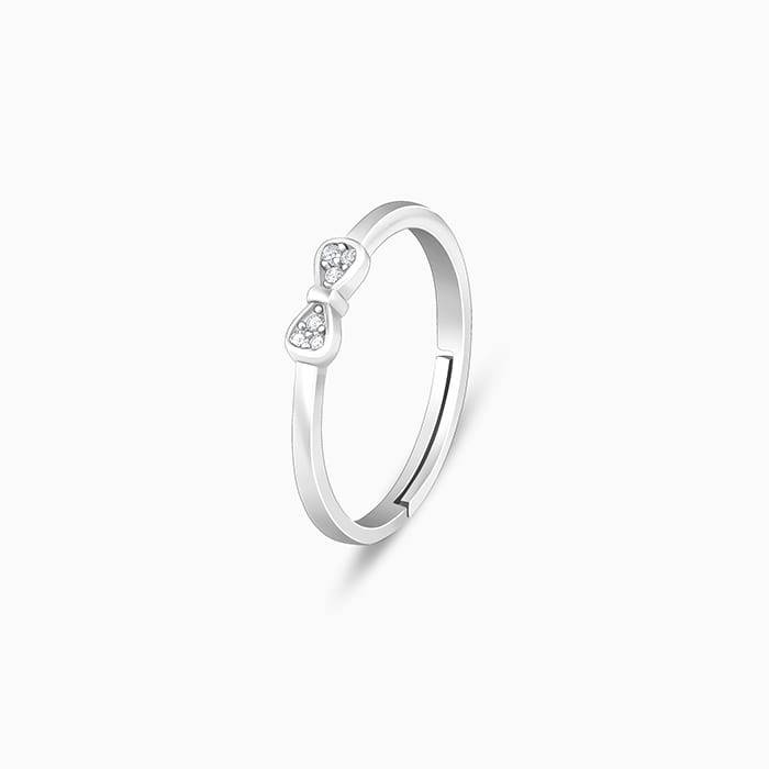 Giva 925 Sterling Silver Zircon Bow Beauty Ring, Adjustable | Gifts For Women And Girls |  : R01259