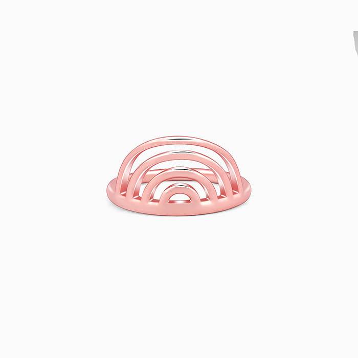 Giva 925 Sterling Silver Rose Gold Almost A Rainbow Ring,Fixed Size, Indian - 12, Us - 6 | : R01261