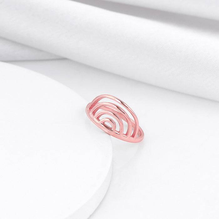 Giva 925 Sterling Silver Rose Gold Almost A Rainbow Ring,Fixed Size, Indian - 12, Us - 6 | : R01261