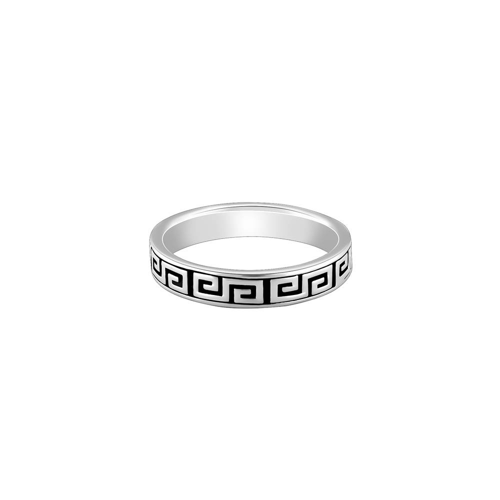 Giva 925 Sterling Silver Oxidised Silver Aztec Ring,Fixed Size,Indian - 12 : R01262