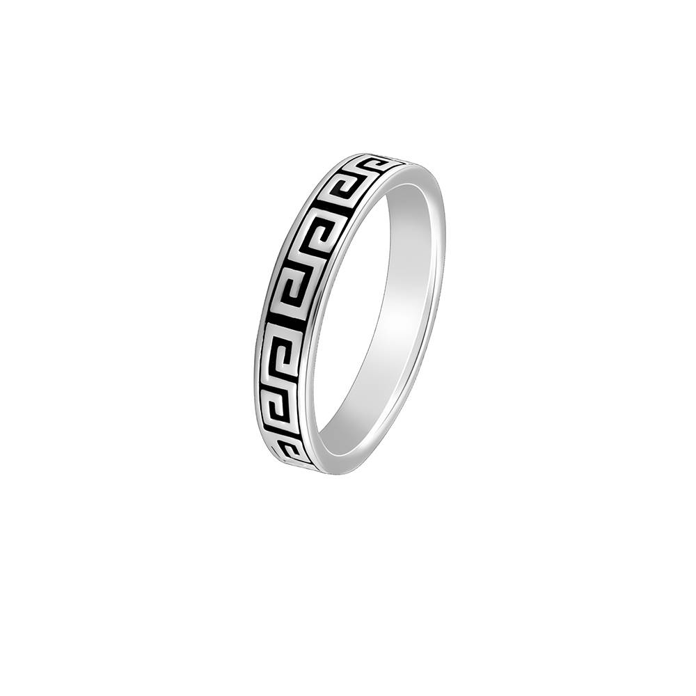 Giva 925 Sterling Silver Oxidised Silver Aztec Ring,Fixed Size,Indian - 12 : R01262