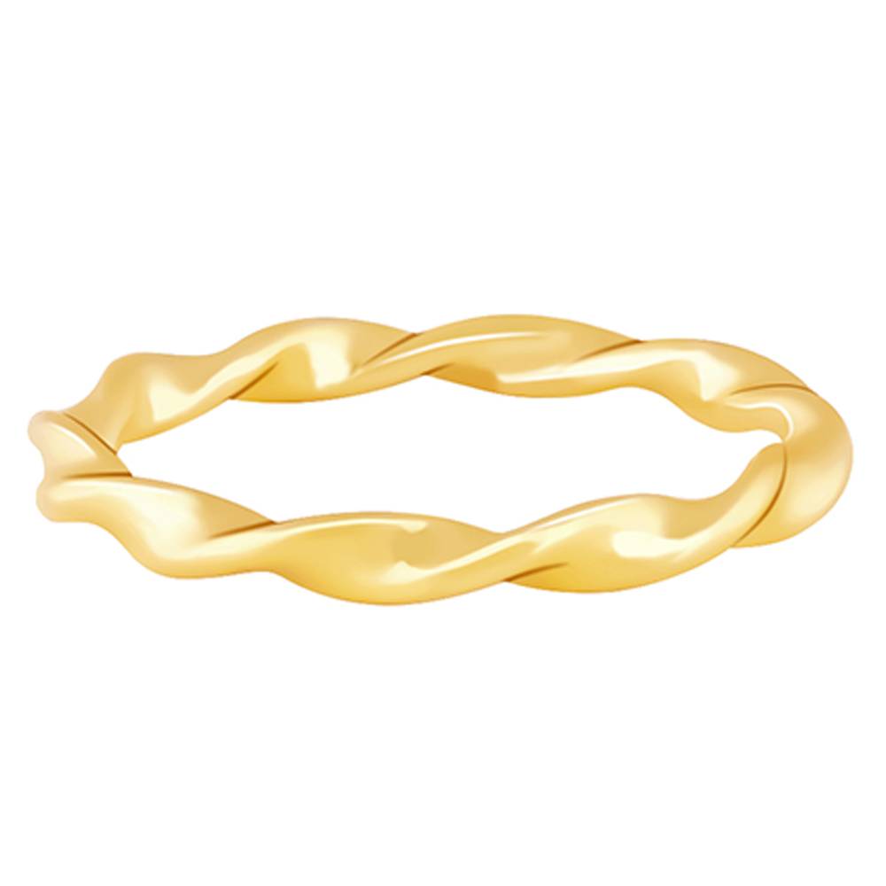 Giva 925 Sterling Silver Golden Wavy Twist Ring,Fixed Size,Indian - 11 : R01263