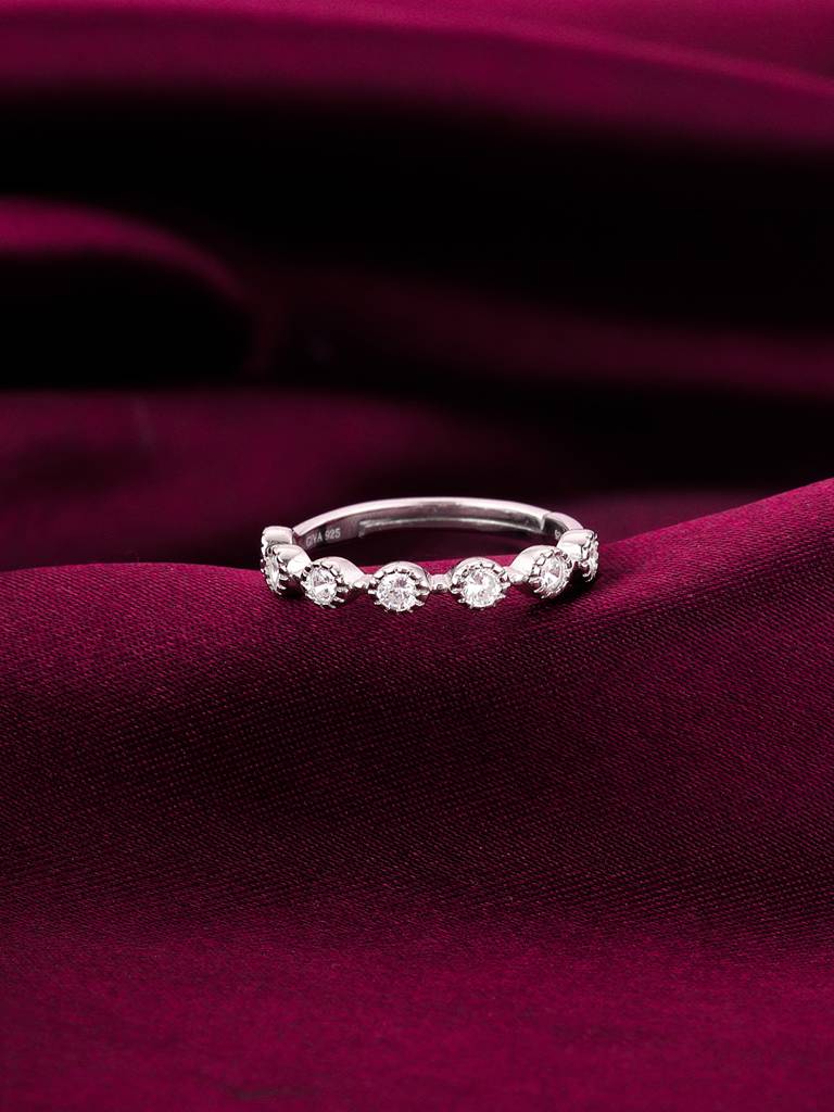 Giva 925 Silver Zircon Melange Ring Adjustable : R01264