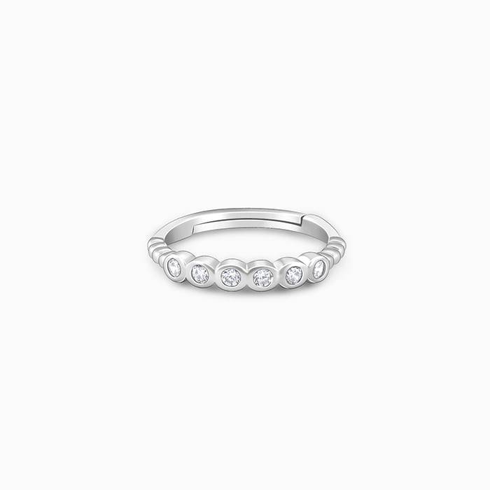 Giva 925 Sterling Silver Circular Zirconia Ring,Adjustable | Gifts For Women And Girls | W : R01270