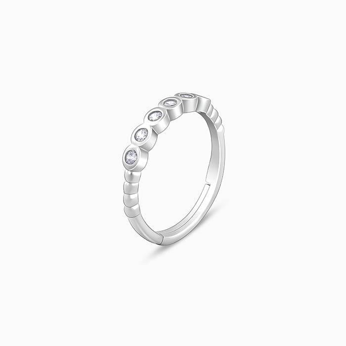 Giva 925 Sterling Silver Circular Zirconia Ring,Adjustable | Gifts For Women And Girls | W : R01270