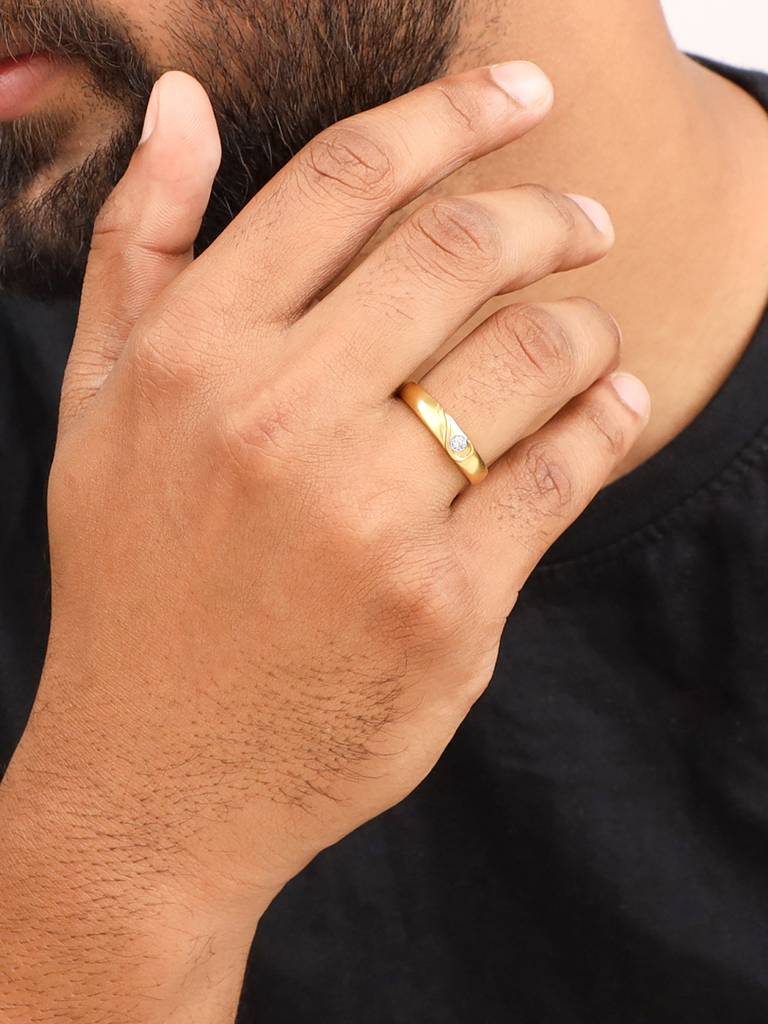 Giva 925 Sterling Silver Golden Heart Hero Ring For Him