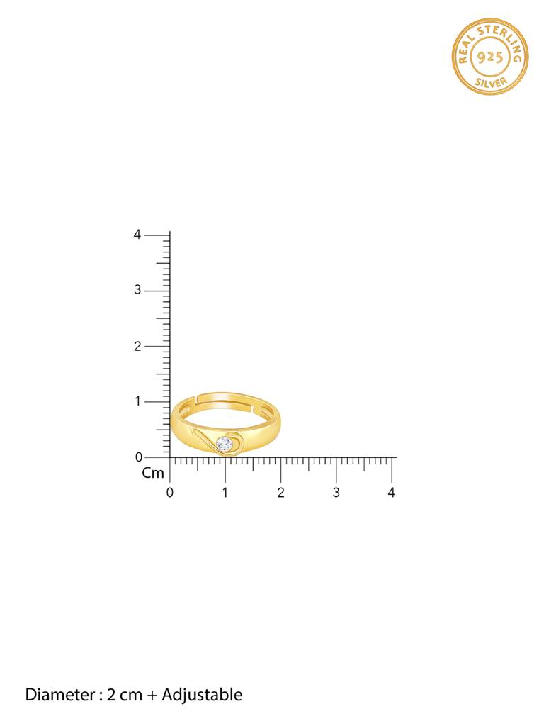 Giva 925 Sterling Silver Golden Heart Hero Ring For Him