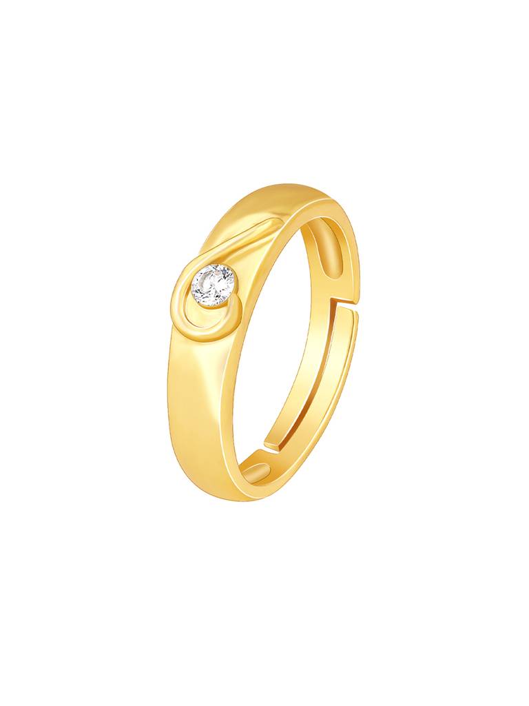 Giva 925 Sterling Silver Golden Heart Heroine Ring