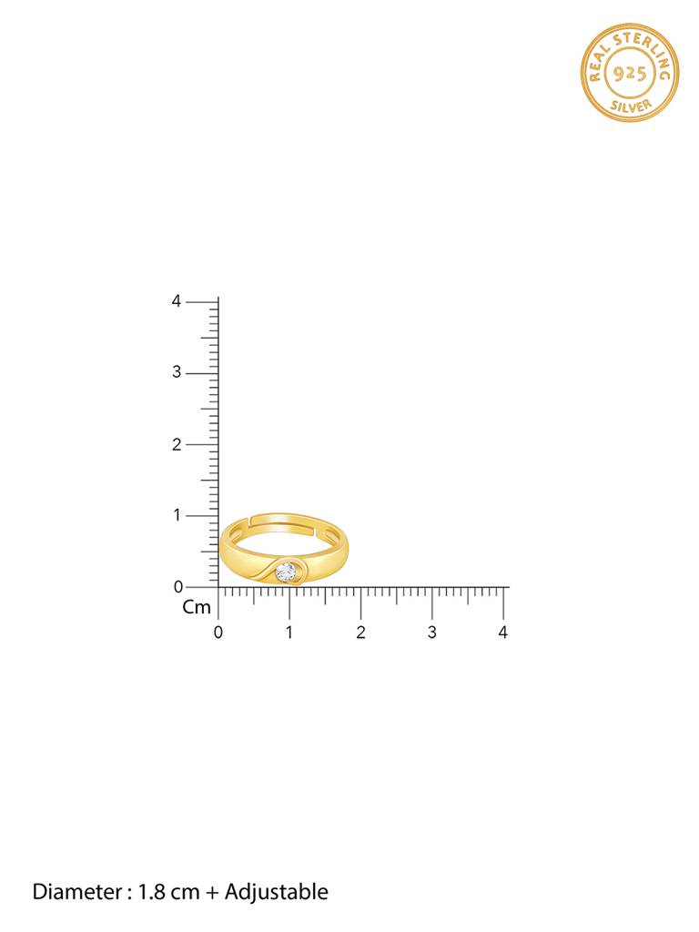 Giva 925 Sterling Silver Golden Heart Heroine Ring