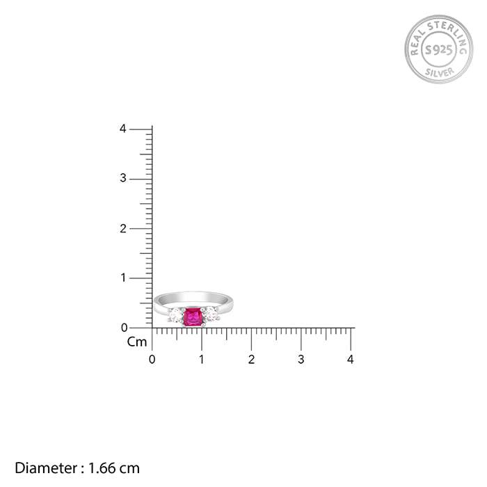 Giva 925 Sterling Silver Rule In Pink Ring,Fixed Size,Indian - 12 | Gifts For Women And Gi : R01278