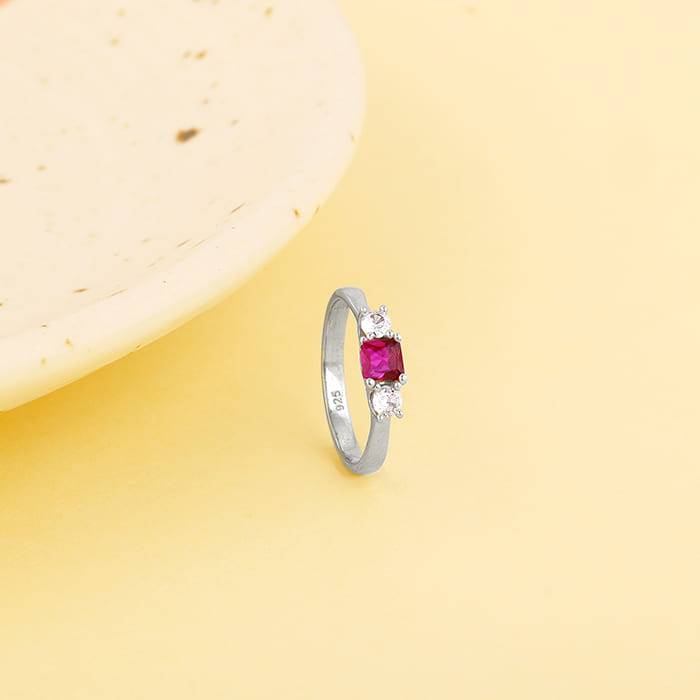 Giva 925 Sterling Silver Rule In Pink Ring,Fixed Size,Indian - 12 | Gifts For Women And Gi : R01278