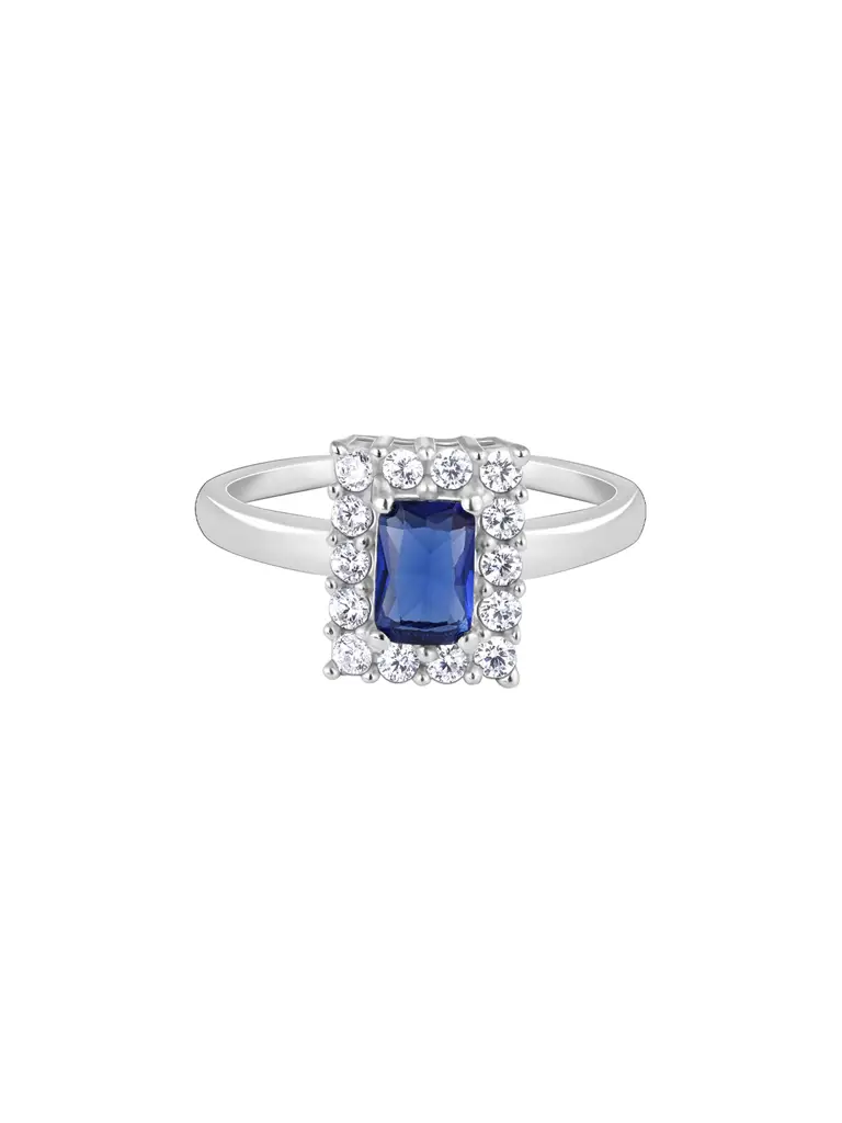 Giva 925 Sterling Silver Blue Stone Ring