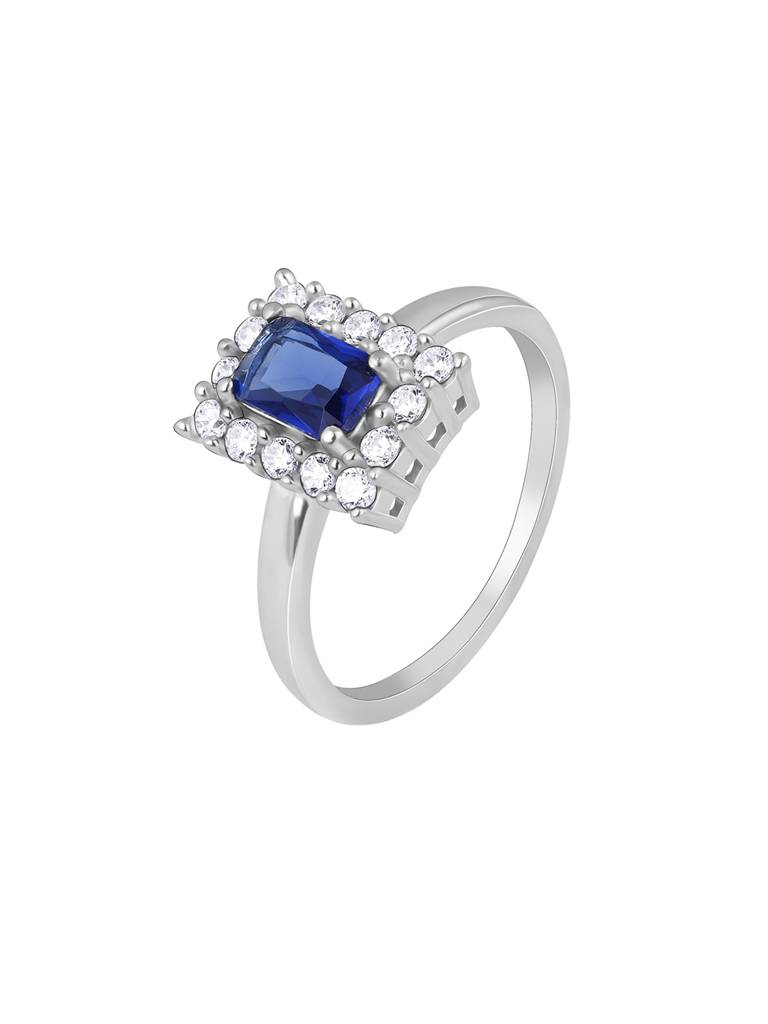 Giva 925 Sterling Silver Blue Stone Ring