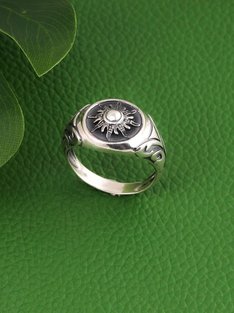 Giva 925 Sterling Silver Solace Sun Mens Ring