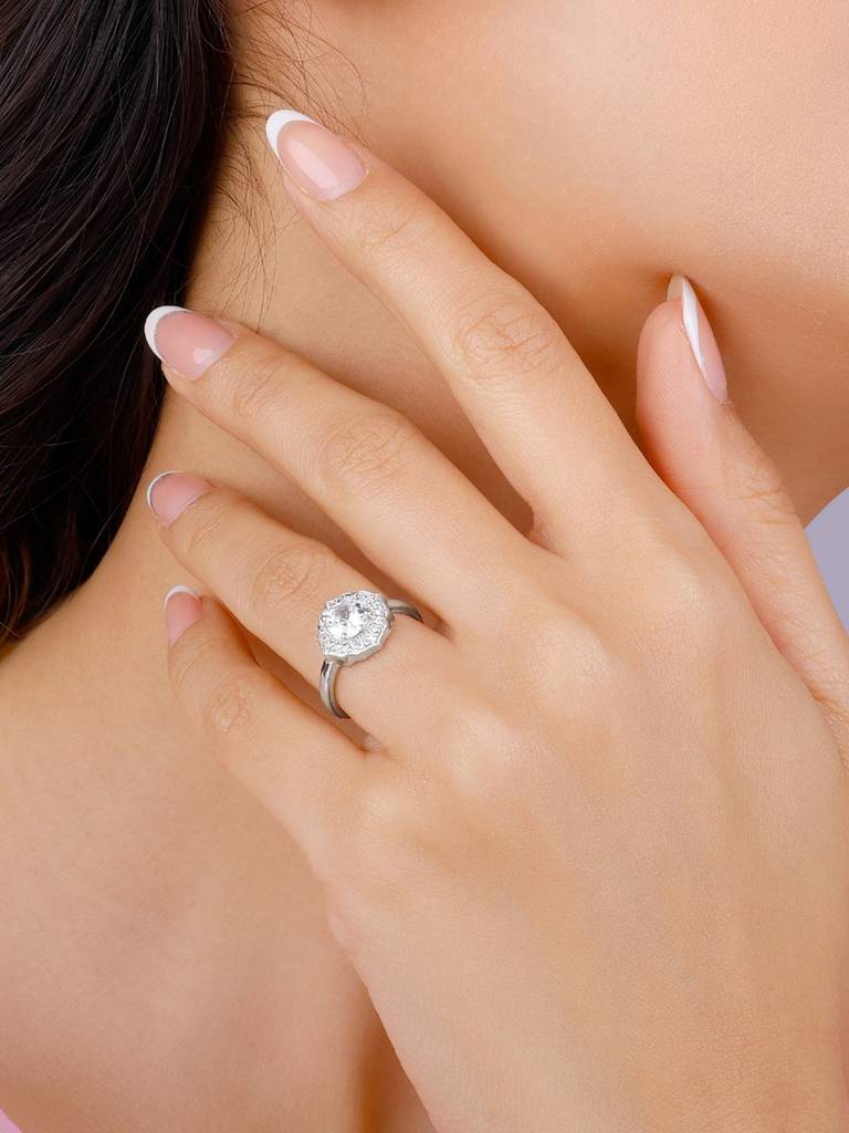 Giva 925 Sterling Silver Dazzling Horizon Ring