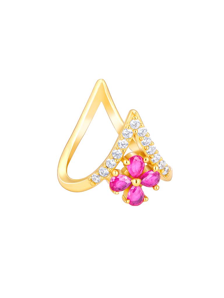 Giva 925 Sterling Silver Golden Floral Grace Ring