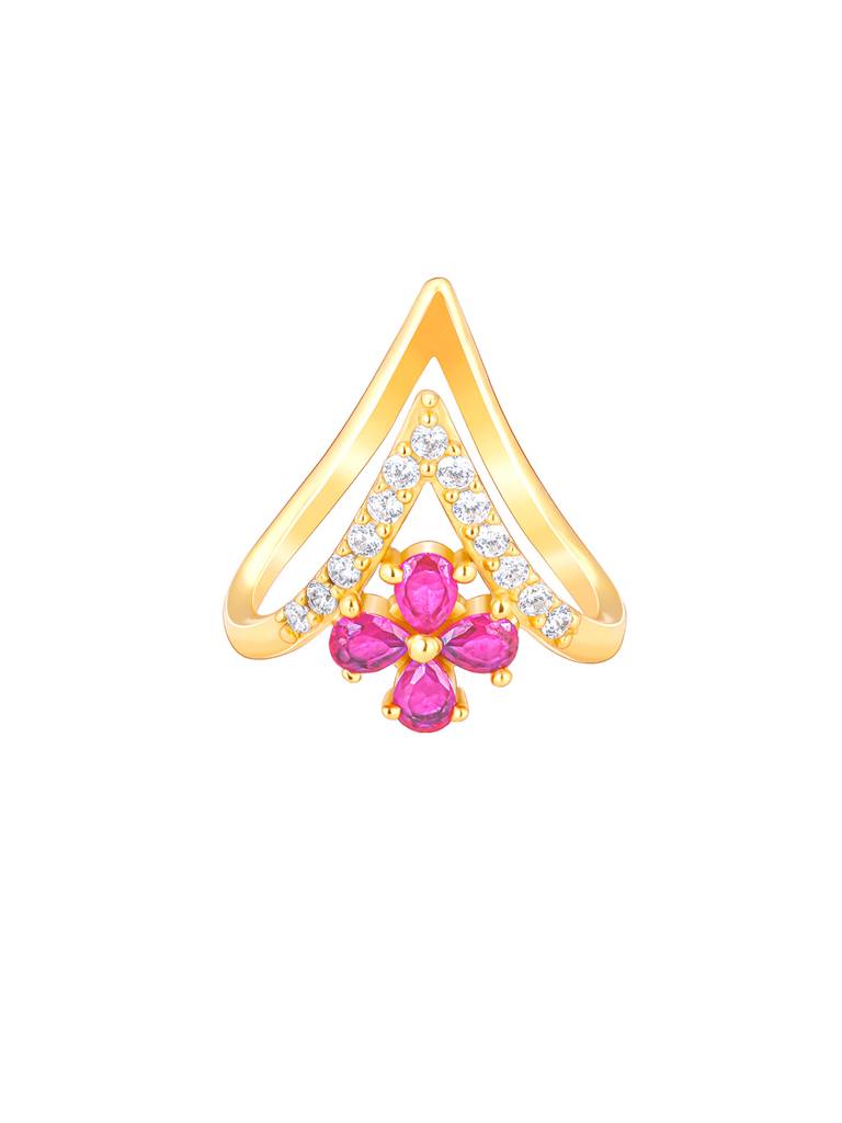 Giva 925 Sterling Silver Golden Floral Grace Ring