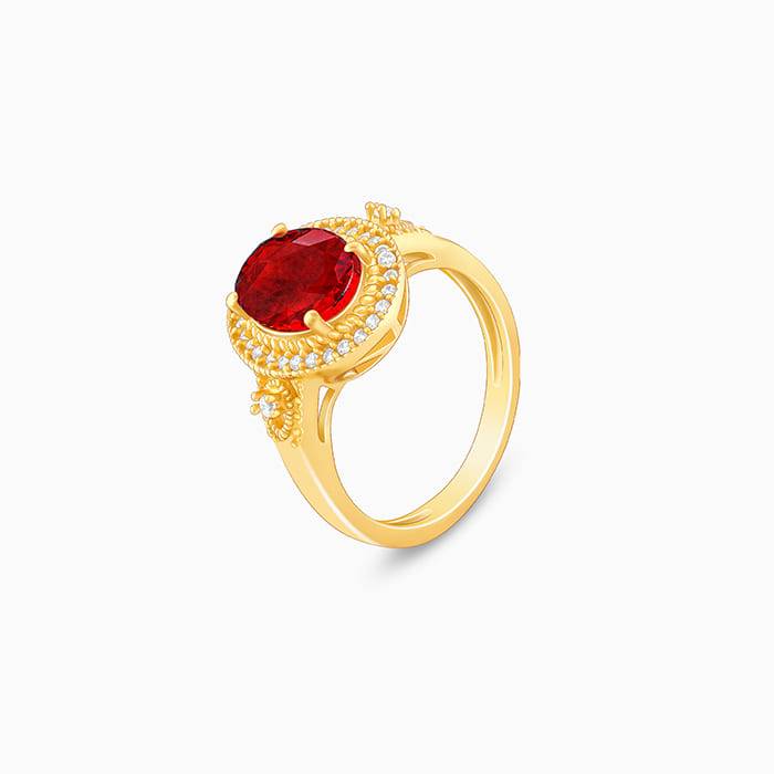 Giva 925 Sterling Silver Golden Poetic Love Ring,Fixed Size, Indian - 12| Gifts For Women  : R01289