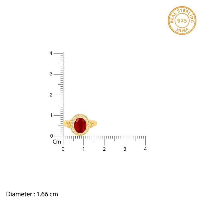 Giva 925 Sterling Silver Golden Poetic Love Ring,Fixed Size, Indian - 12| Gifts For Women  : R01289