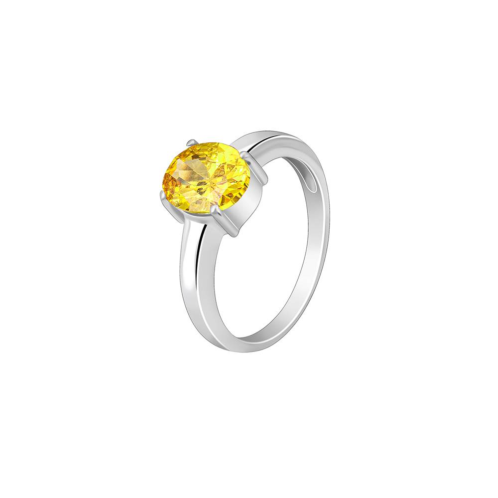 Giva 925 Sterling Silver Amber Love Ring For Him,Fixed Size, Indian - 22 : R01291
