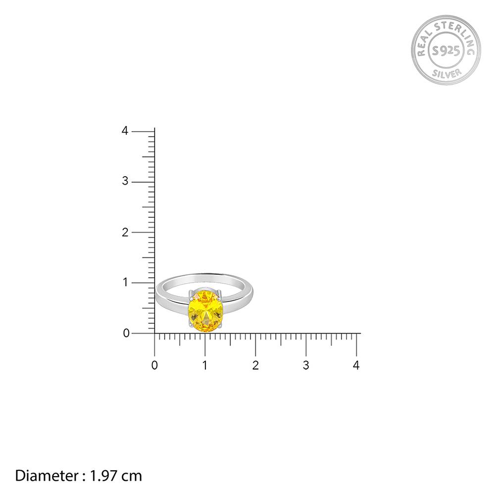 Giva 925 Sterling Silver Amber Love Ring For Him,Fixed Size, Indian - 22 : R01291