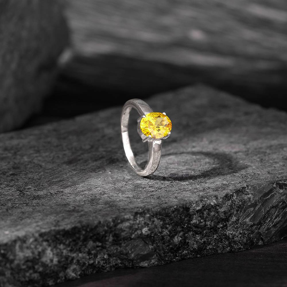 Giva 925 Sterling Silver Amber Love Ring For Him,Fixed Size, Indian - 22 : R01291