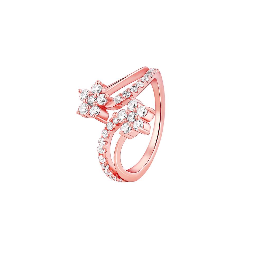 Giva 925 Sterling Silver Rose Gold Swish Of Shine Ring,Adjustable : R01294