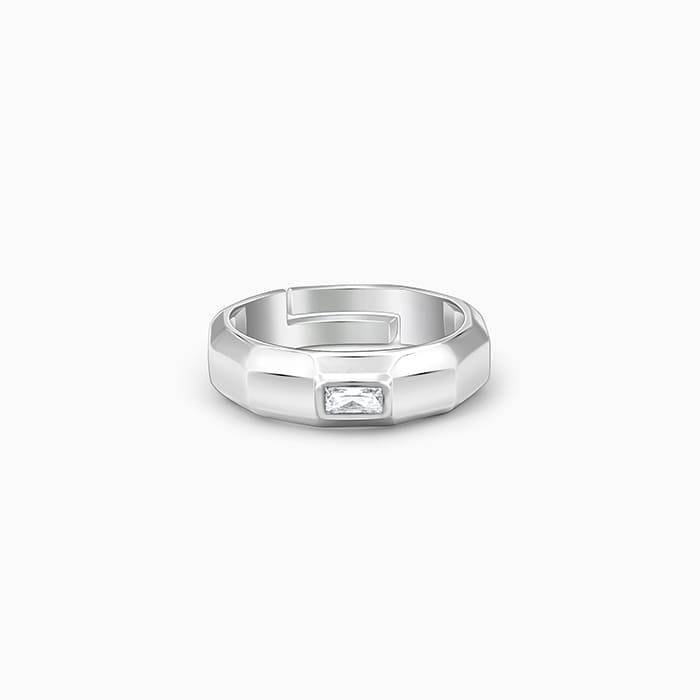 Giva 925 Sterling Silver Baguette Ring For Him,Adjustable, Indian - 20, Us - 10 | Gifts Fo : R01297