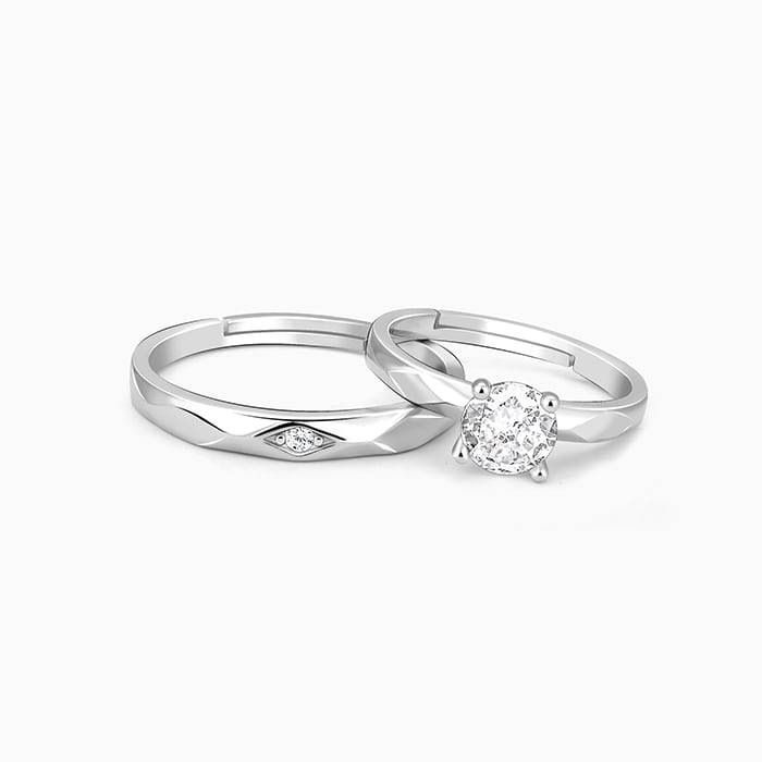 Silver Rhomb Couple Band : R012