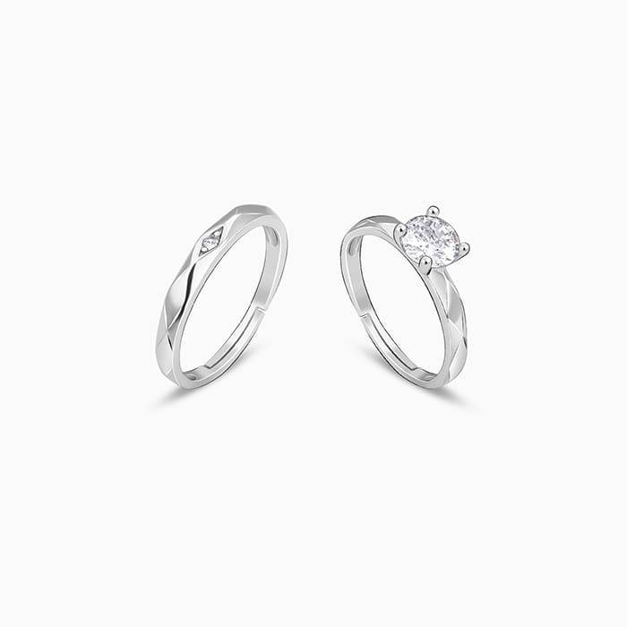Silver Rhomb Couple Band : R012