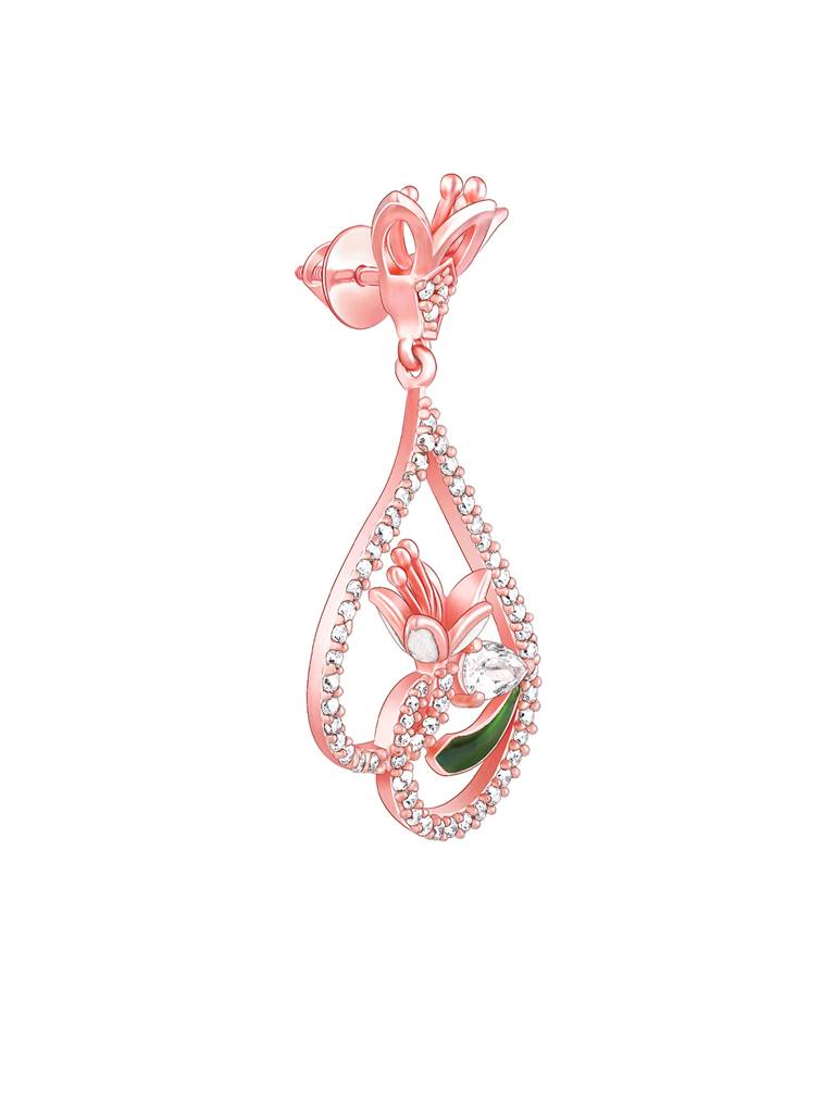 Giva 925 Sterling Silver Bhumi Rose Gold Majestic Musli Earrings And Ring