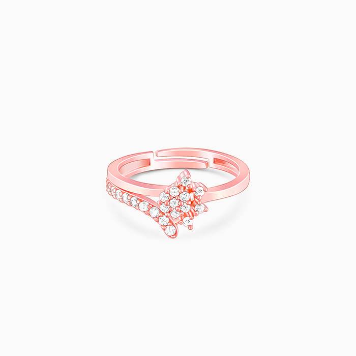 Giva 925 Sterling Silver Rose Gold Whims Of Wonder Ring, Adjustable | Gifts For Women And  : R01305