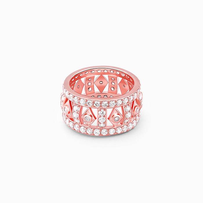 Giva 925 Sterling Silver Rose Gold Rhombus Ring,Fixed Size,Indian - 14 | Gifts For Women A : R01310