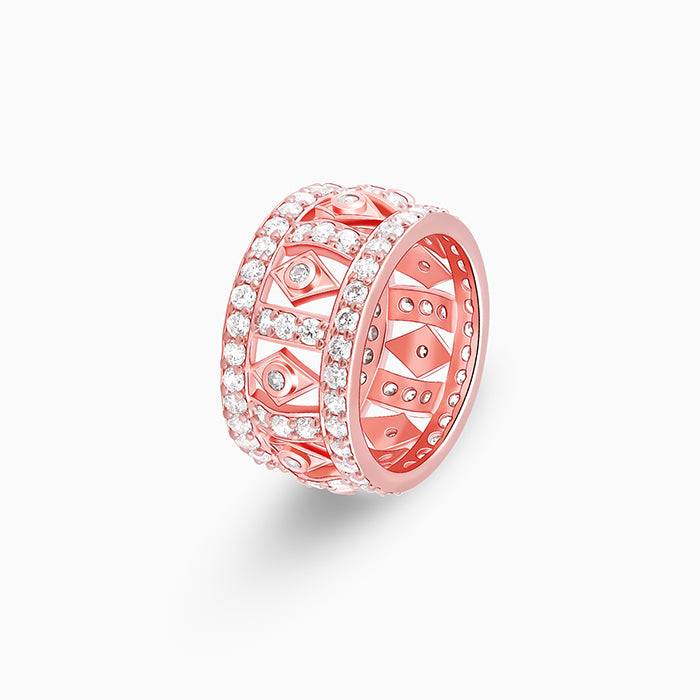 Giva 925 Sterling Silver Rose Gold Rhombus Ring,Fixed Size,Indian - 14 | Gifts For Women A : R01310