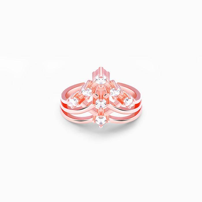Giva 925 Sterling Silver Rose Gold Criss Cross Vanki Ring , Adjustable | Gifts For Women A : R01316