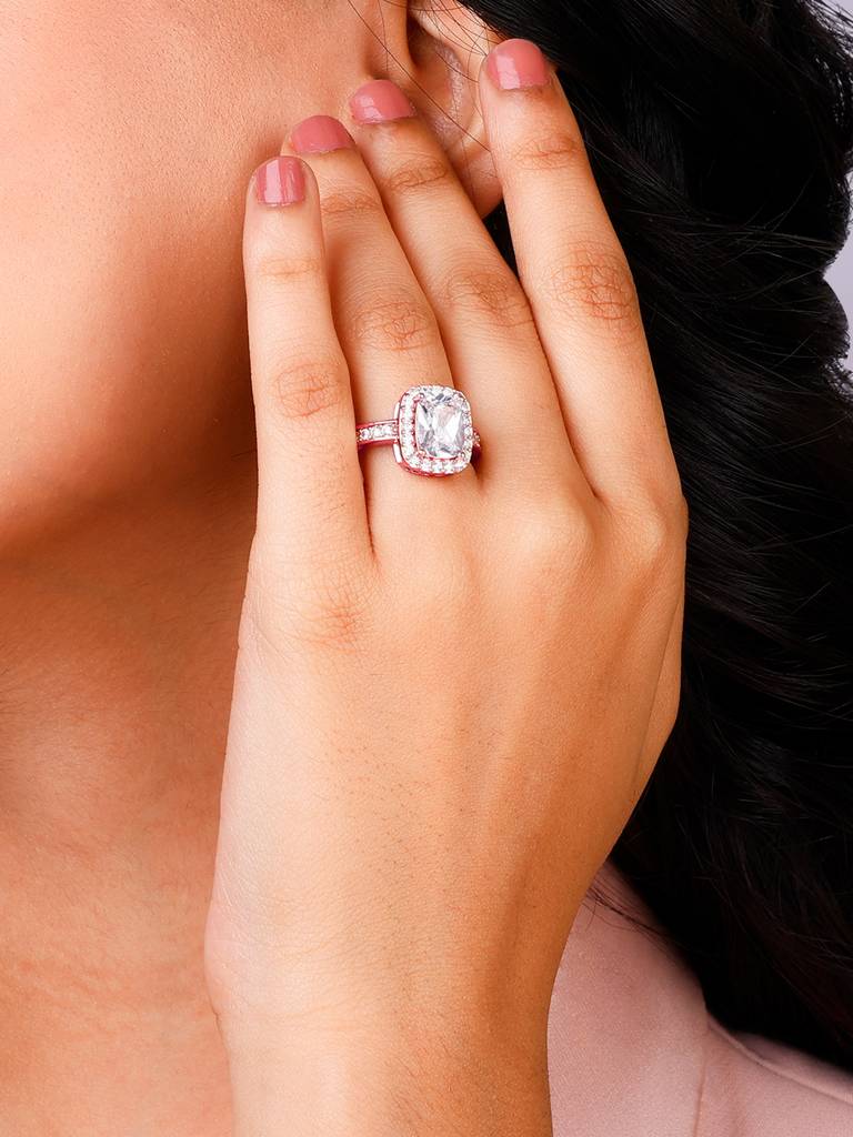 Giva 925 Sterling Silver Rose Gold Pure Elegance Ring