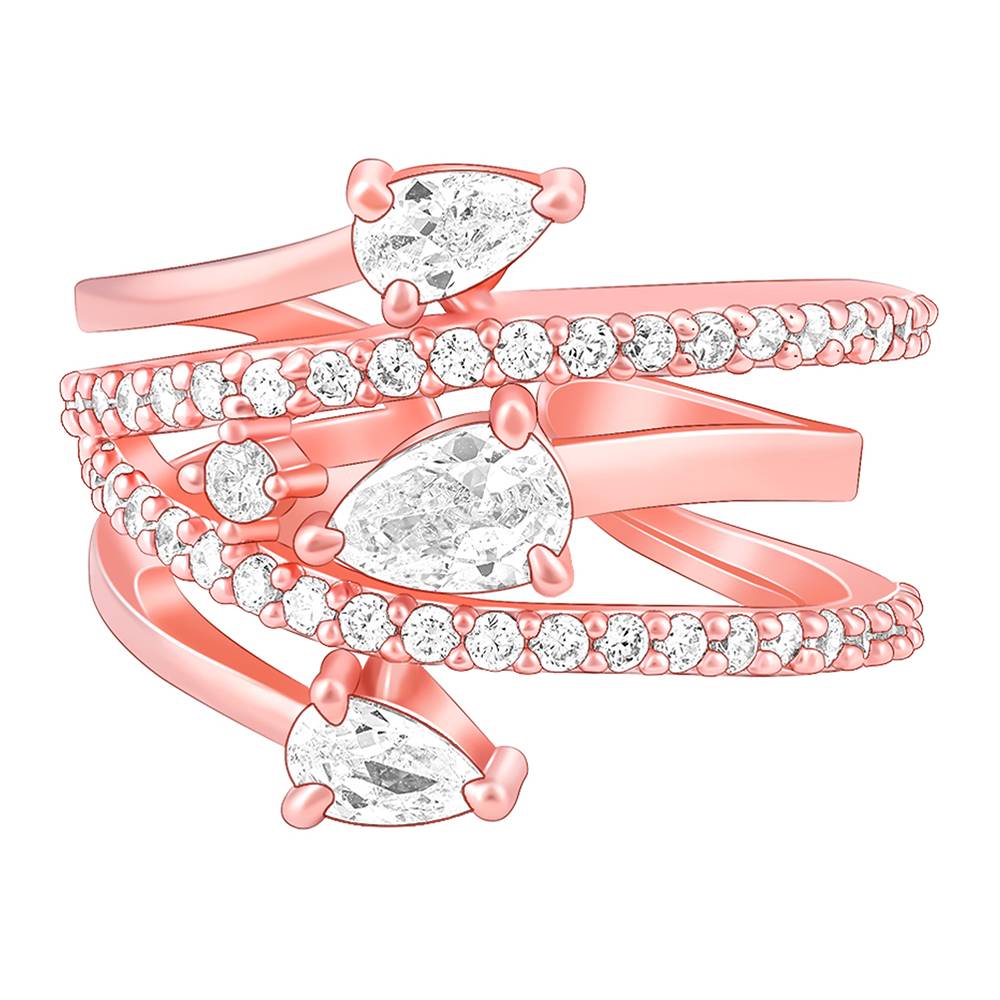 Giva 925 Sterling Silver Rose Gold Classic Elegance Ring,Adjustable : R01320