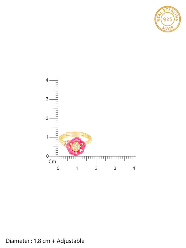 Giva 925 Sterling Silver Bhumi Golden Hot Pink Ebony Ring