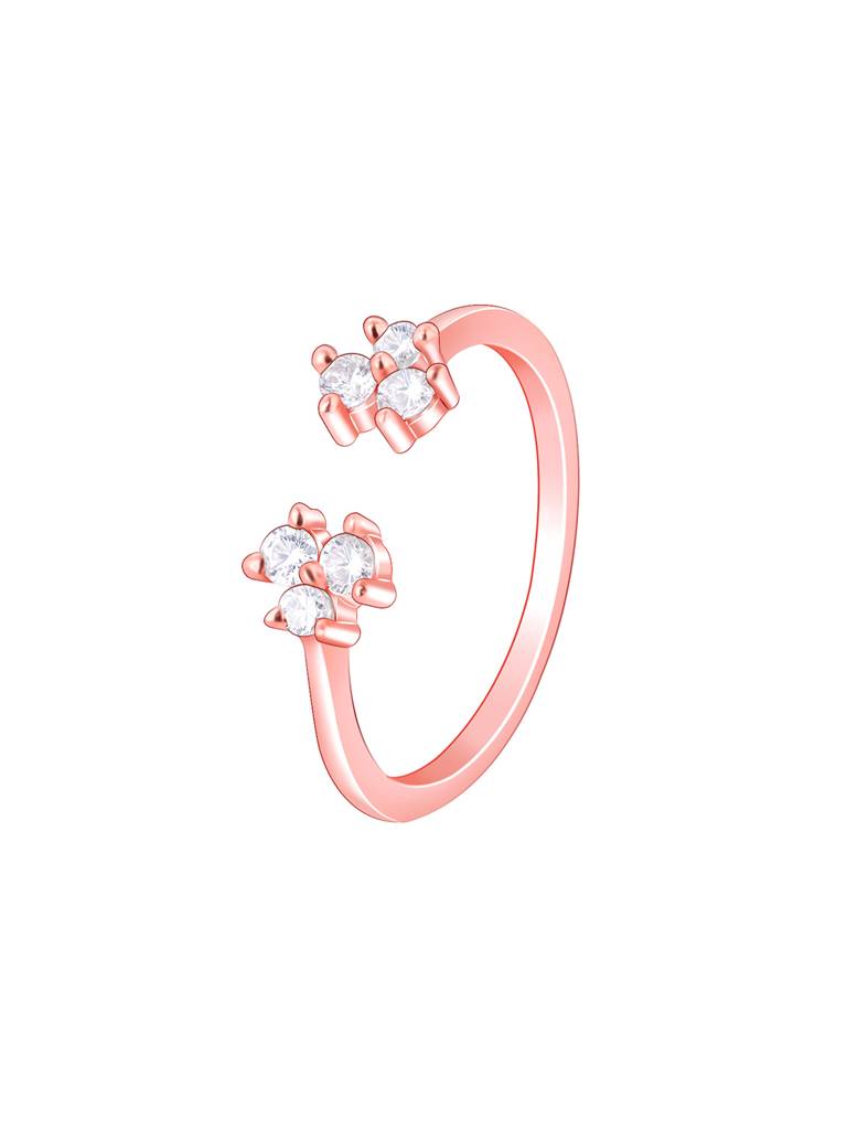 Giva 925 Sterling Silver Bhumi Rose Gold Brahma Kamal Ring